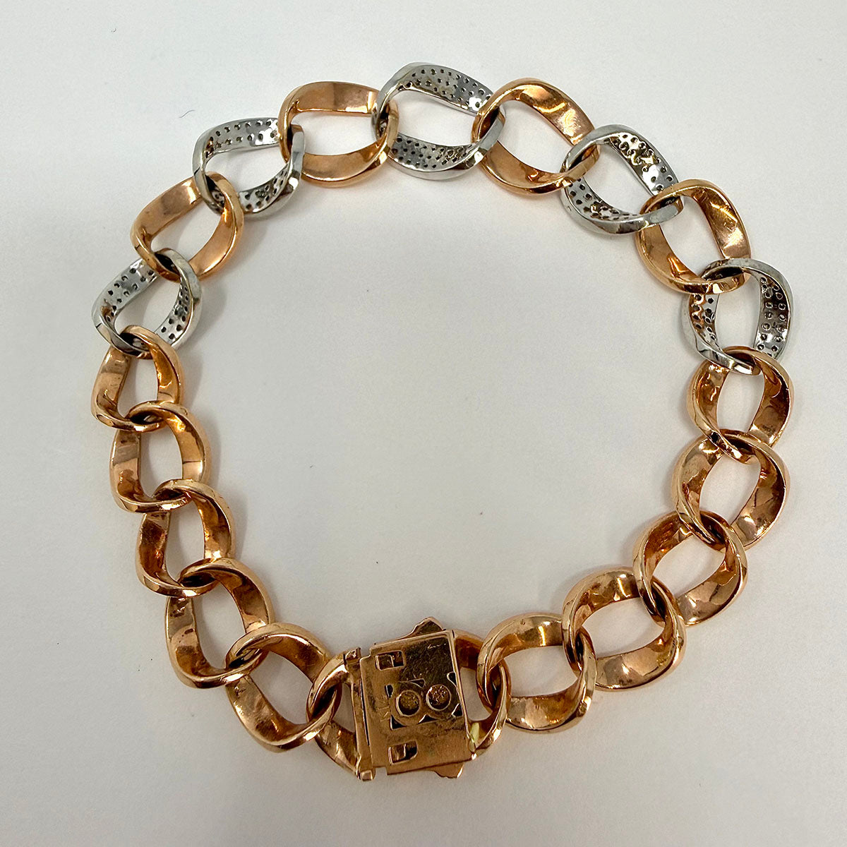 14K Rose Gold 1.49ct Diamond Link Bracelet