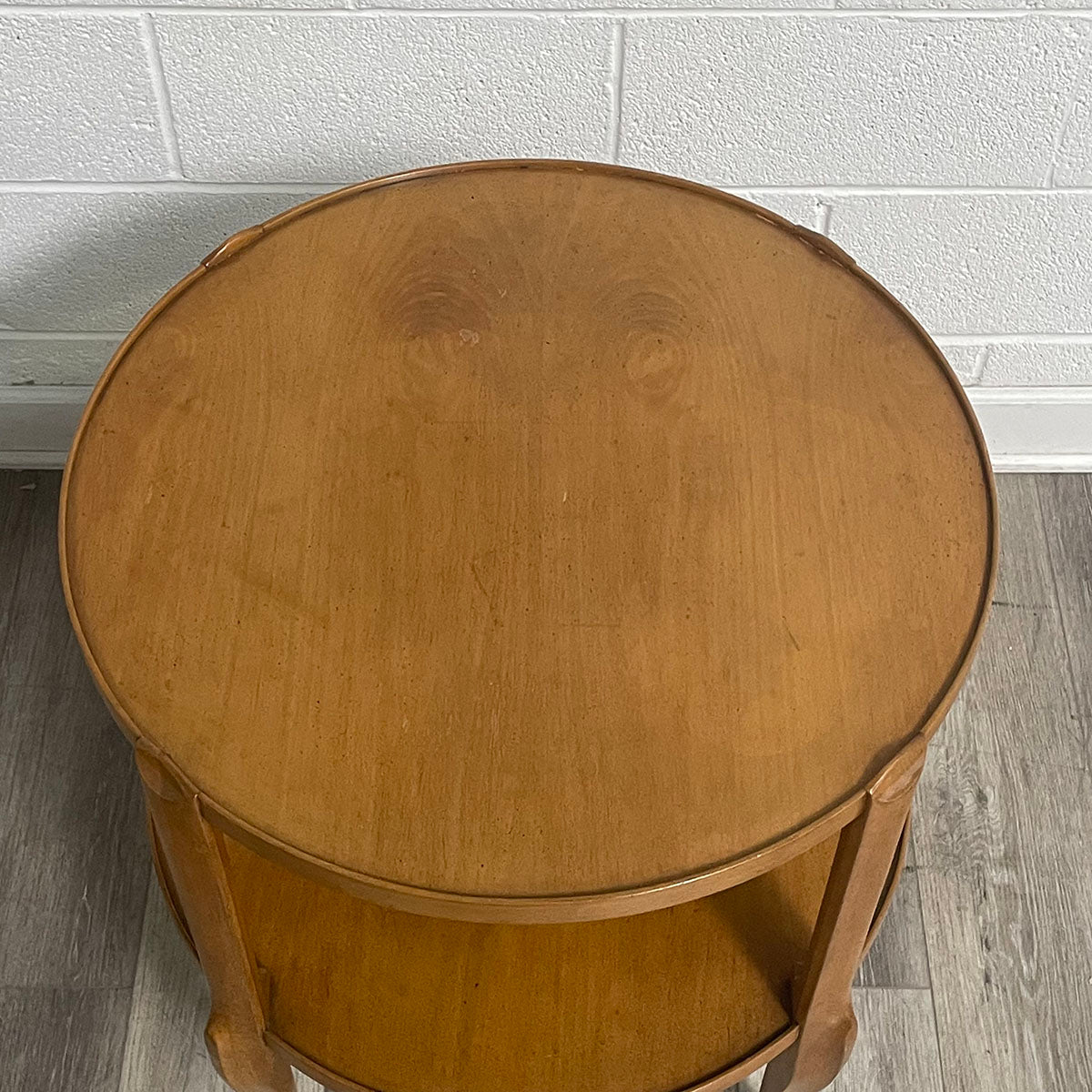 Round Wood End Table