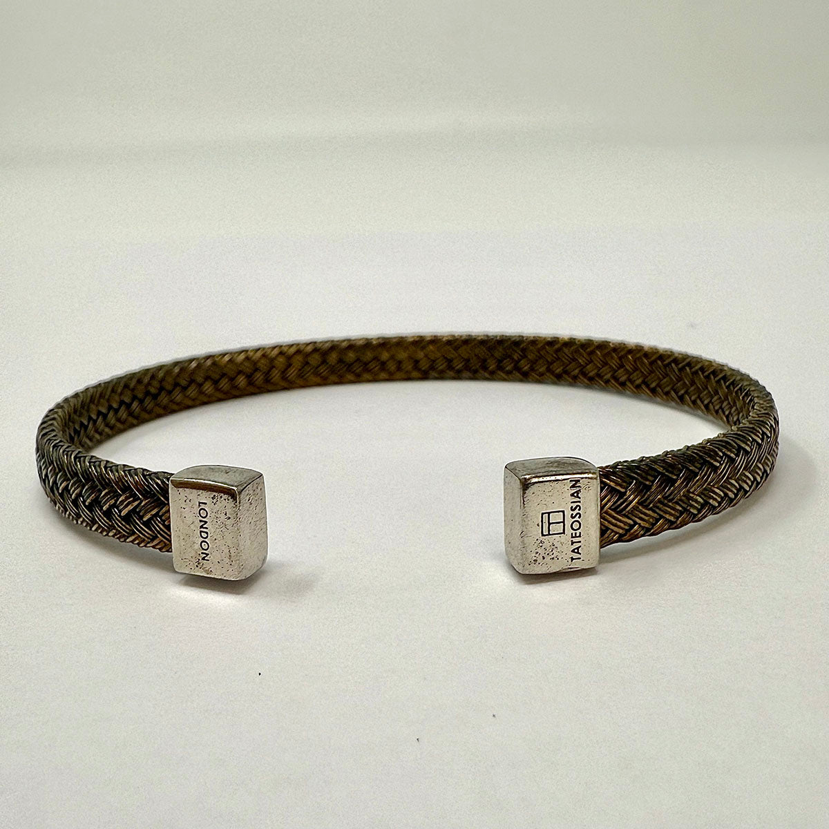 New Tateossian Sterling Silver and Cooper Weave Men's Cuff Bracelet