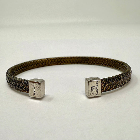 New Tateossian Sterling Silver and Cooper Weave Men's Cuff Bracelet