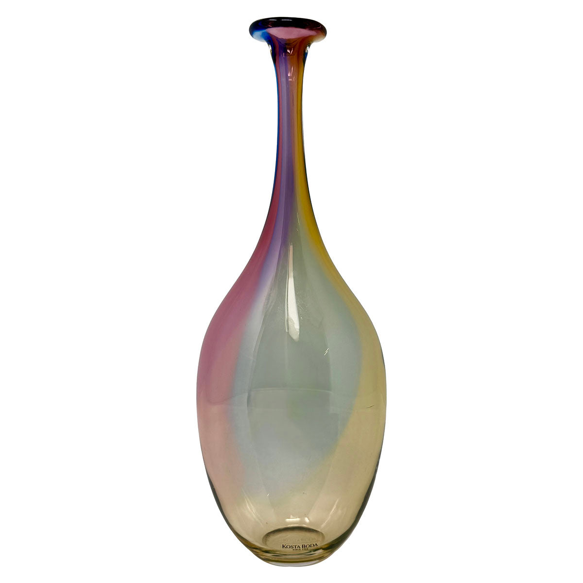 Fidji Art Glass Vase Signed Kjell Engman