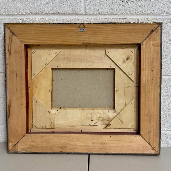 "Folk Art Scene with Goats and a Village" Signed