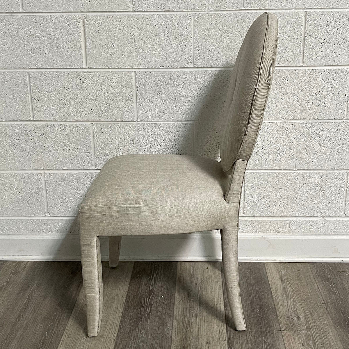 Set Of 4 Light Gray Upholstered Dining Chairs