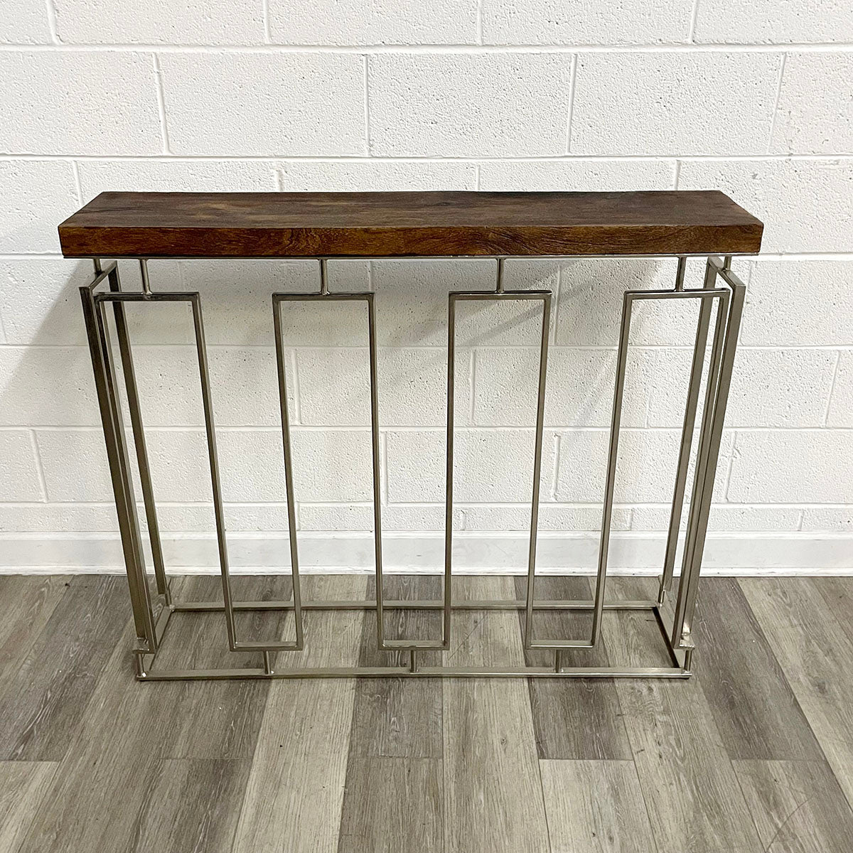 Contemporary Wood and Metal Console Table