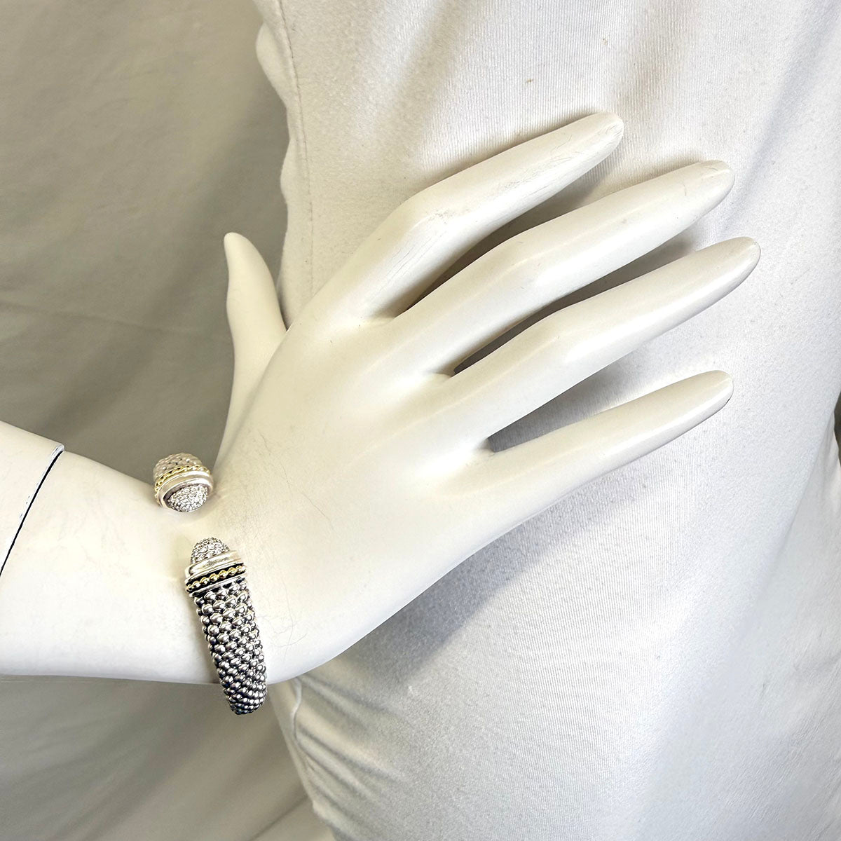 Lagos Caviar Diamond Cuff  Bracelet