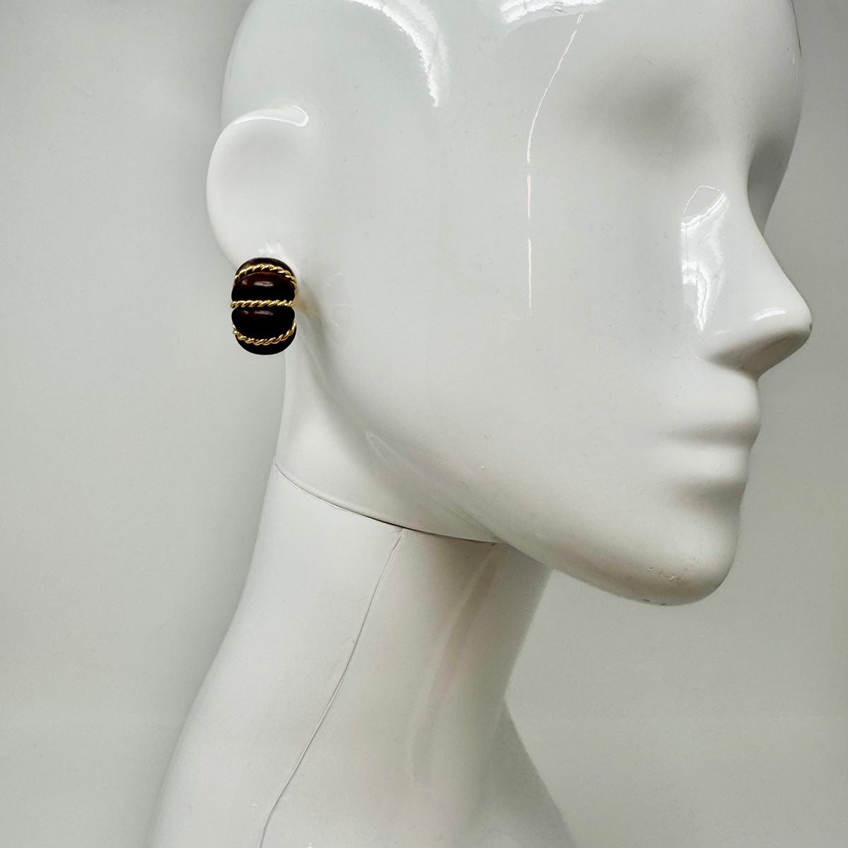 Seaman Schepps Wood and 18K Gold Shrimp Earrings