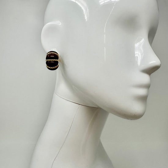 Seaman Schepps Wood and 18K Gold Shrimp Earrings
