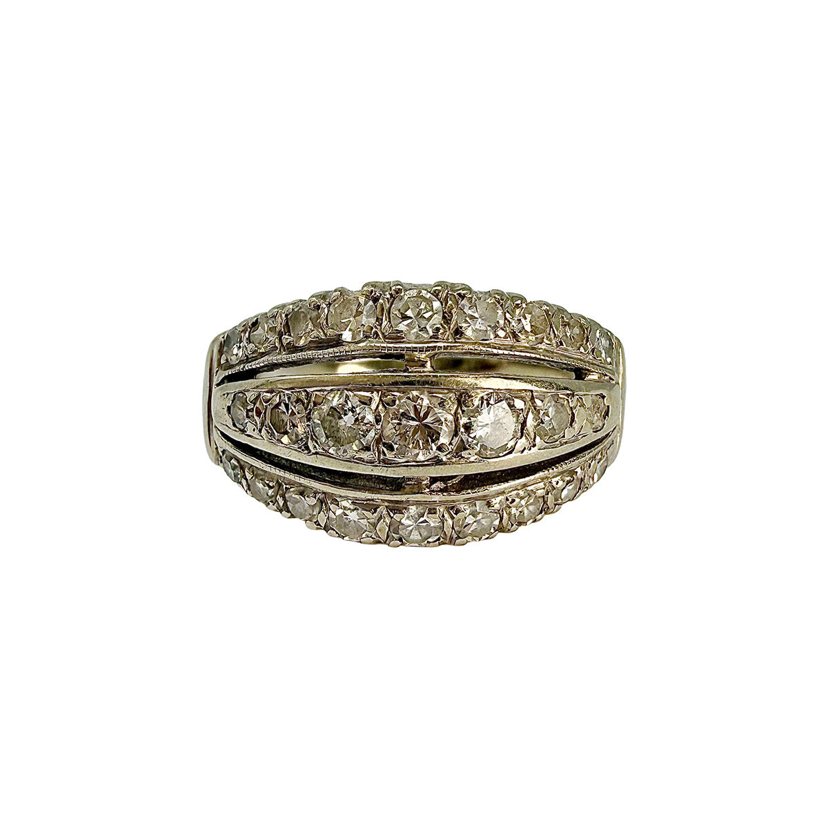 14K White Gold Vintage Ring with Diamond