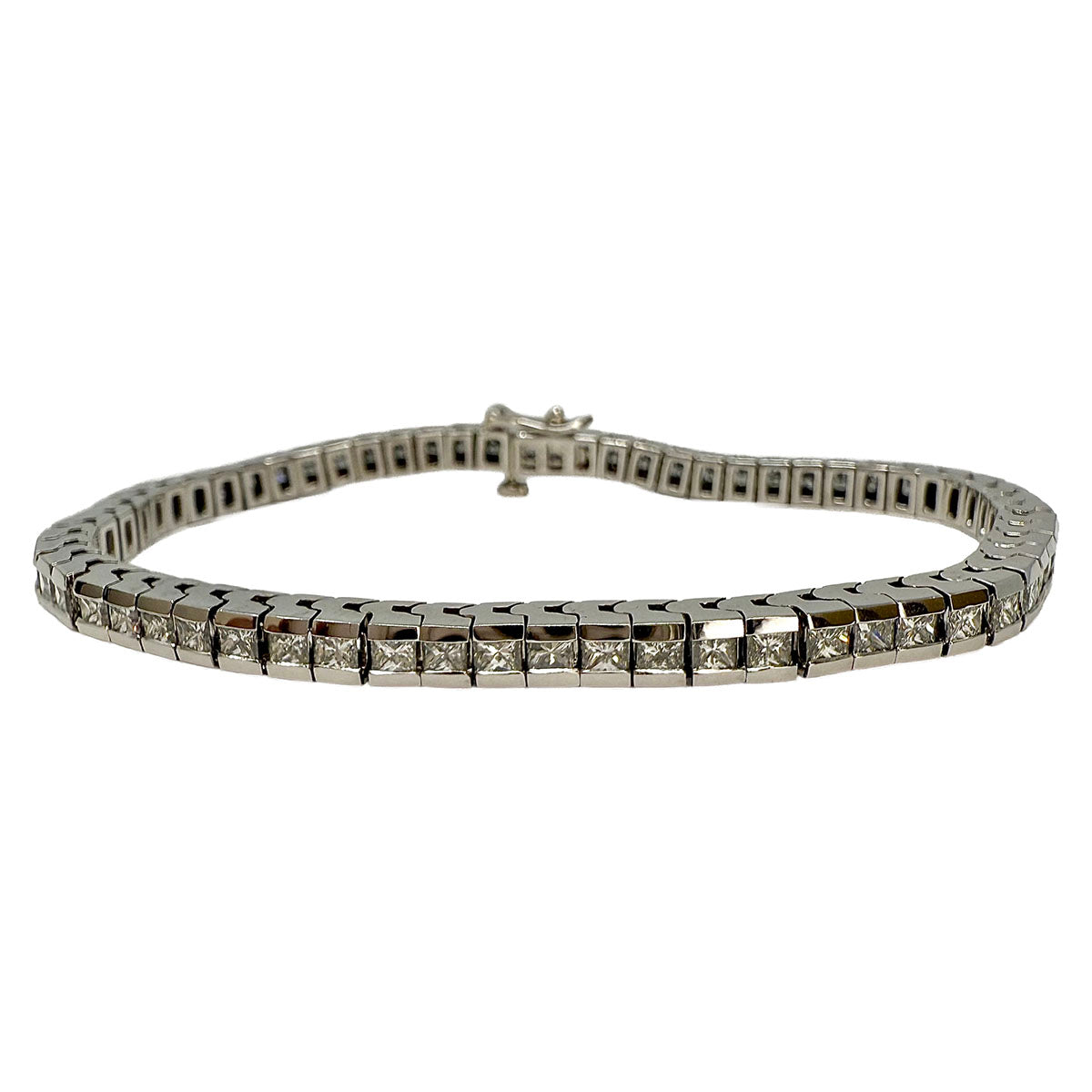 14K White Gold Diamond Tennis  Bracelet