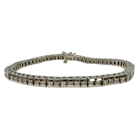 14K White Gold Diamond Tennis  Bracelet