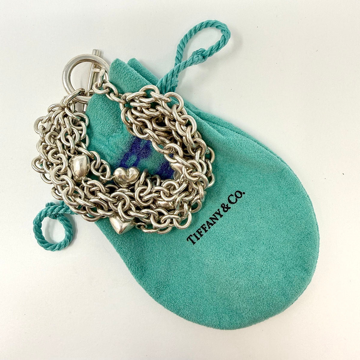 Tiffany & Co. Sterling Silver 5 Strand Heart  Bracelet