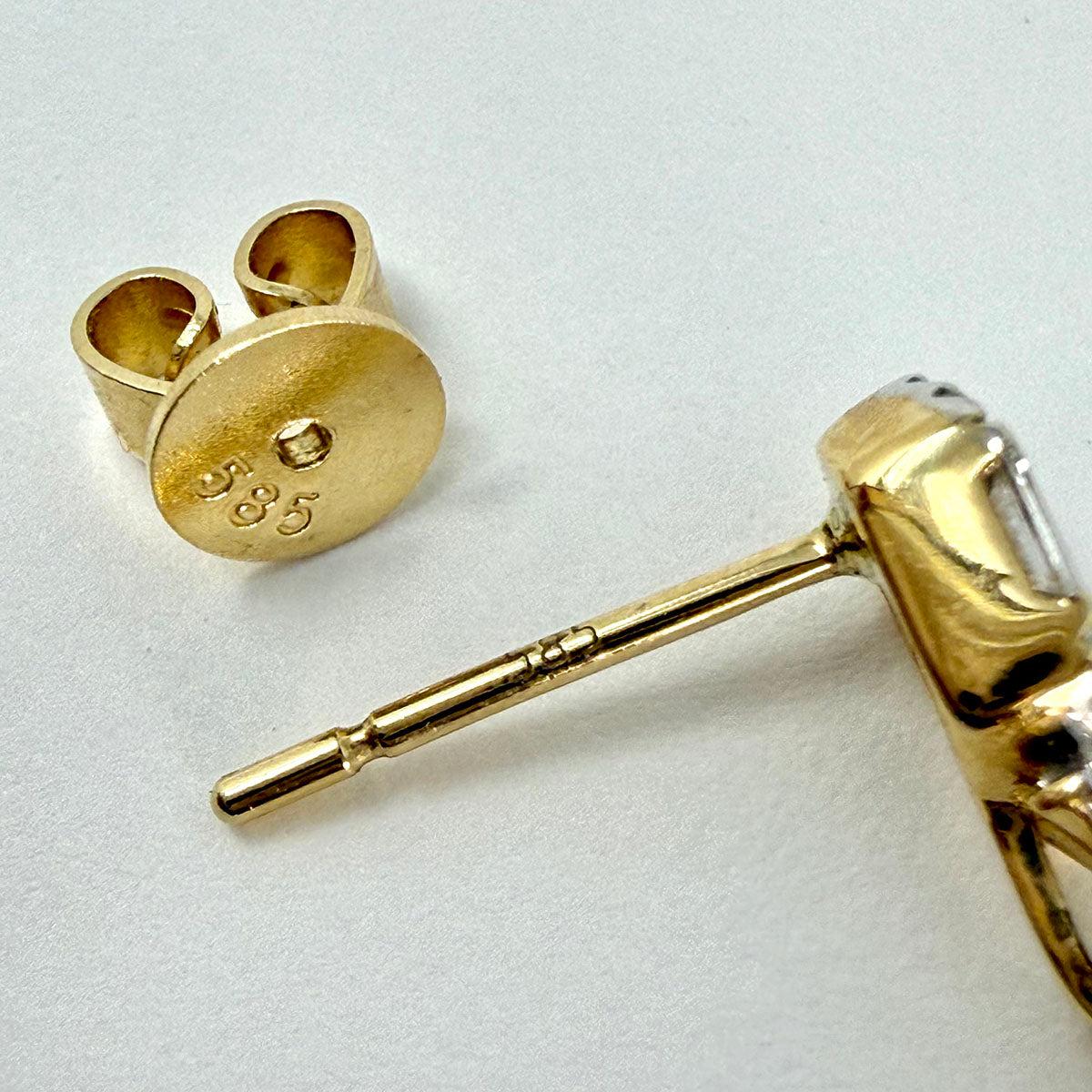 14K Yellow and White Drop Earrings with Diamonds