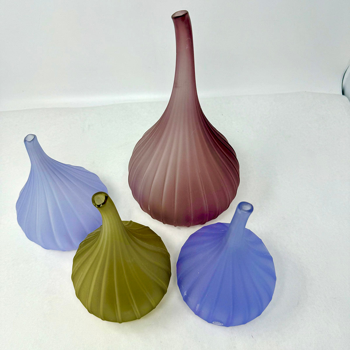 Set of 4 Venetian Matte Glass Vessels