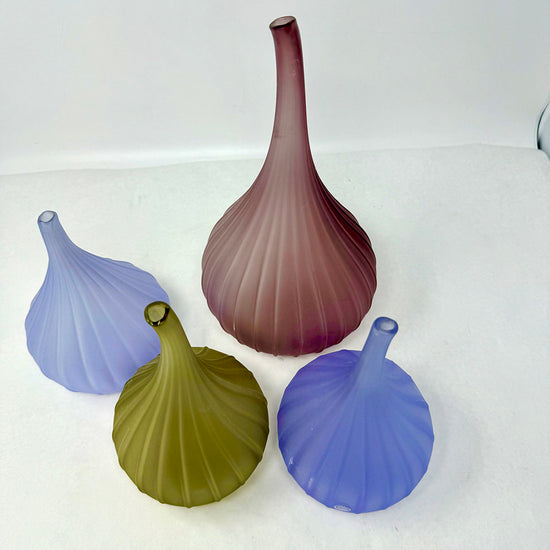 Set of 4 Venetian Matte Glass Vessels