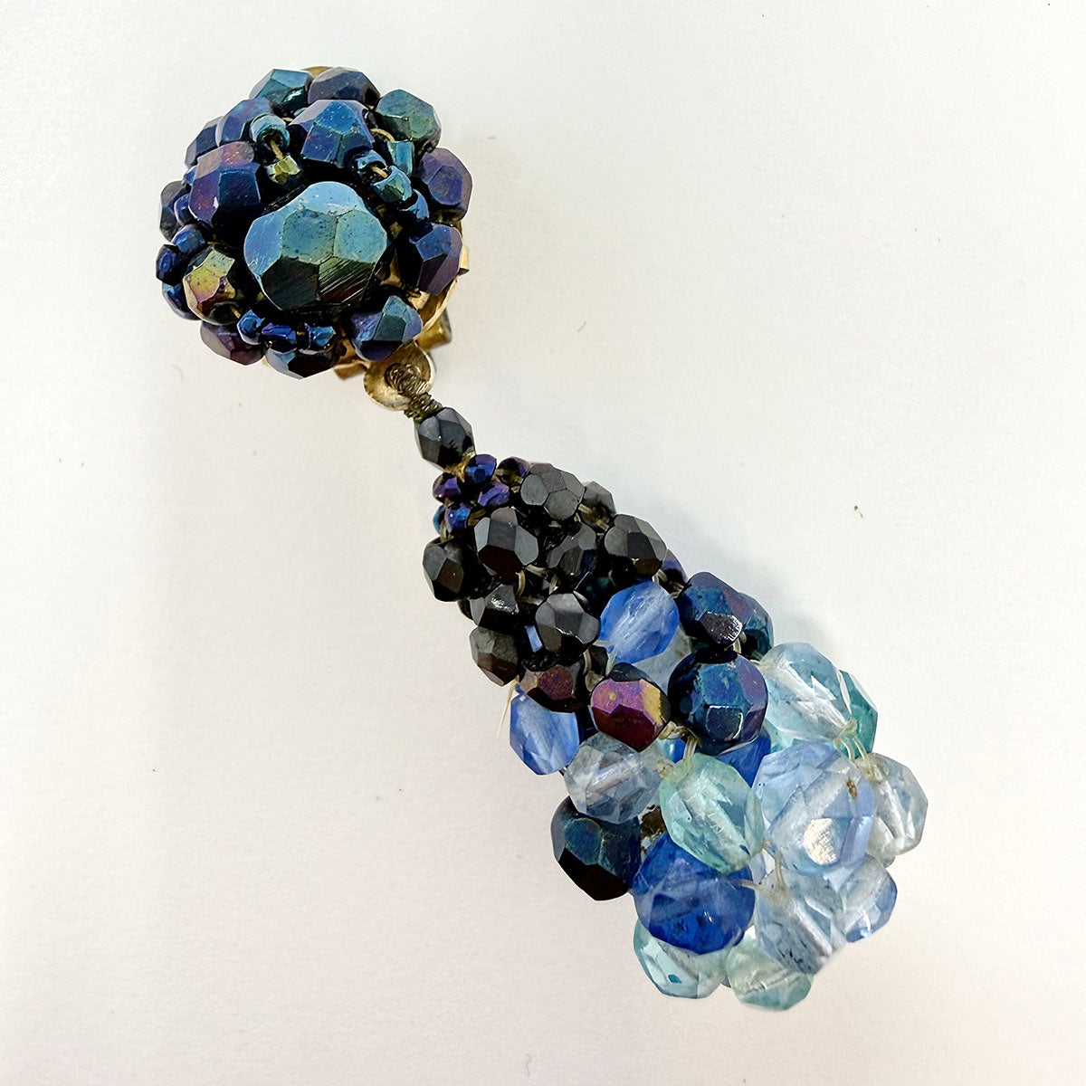 Coppola e Toppo Round Blue/Light Blue Beaded Drop Earrings