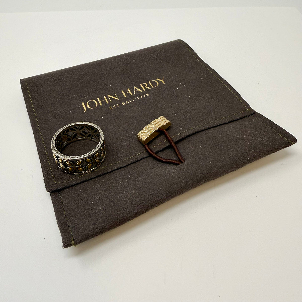 John Hardy Sterling Silver and 18K Gold Band