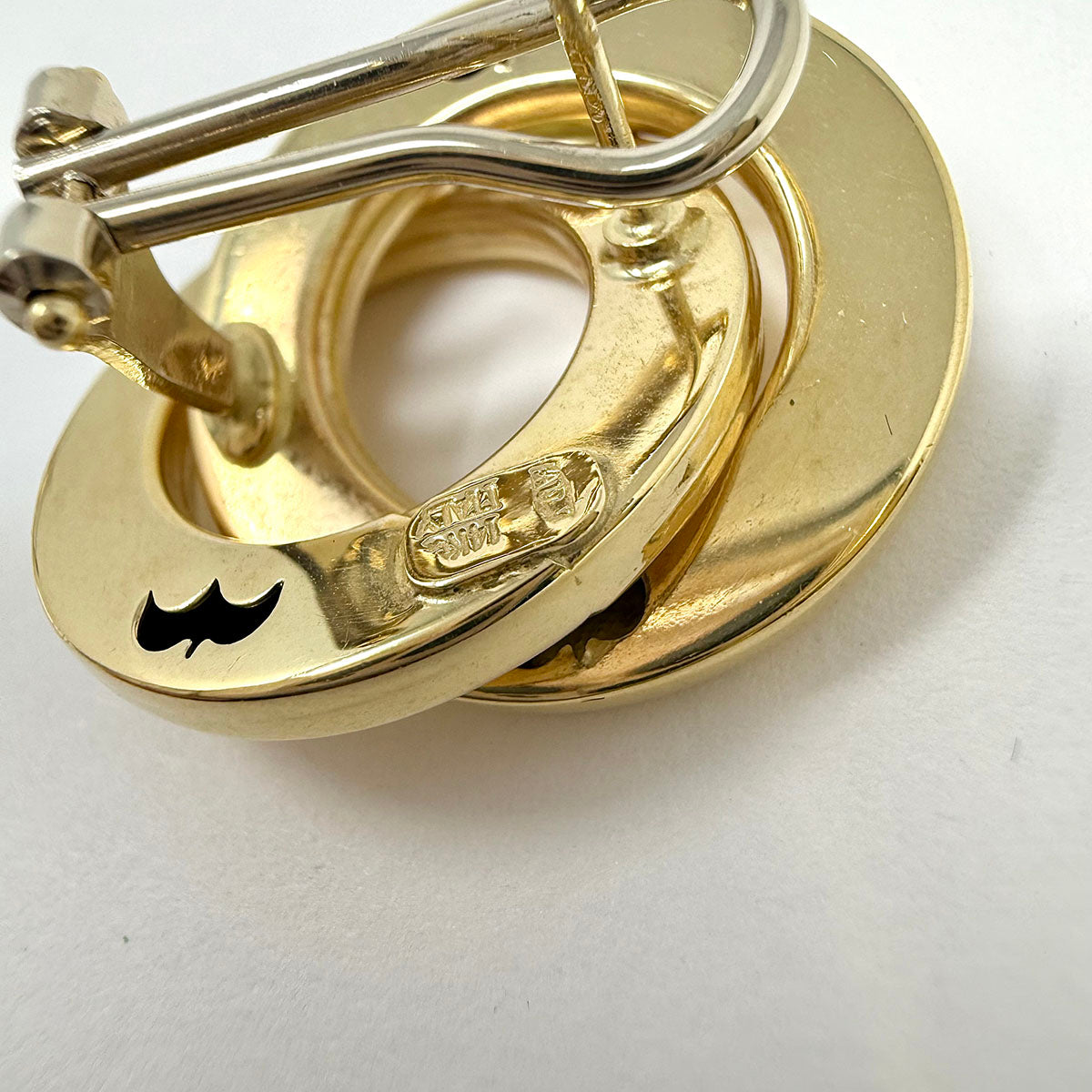 14K Gold Entwined Circle Earrings