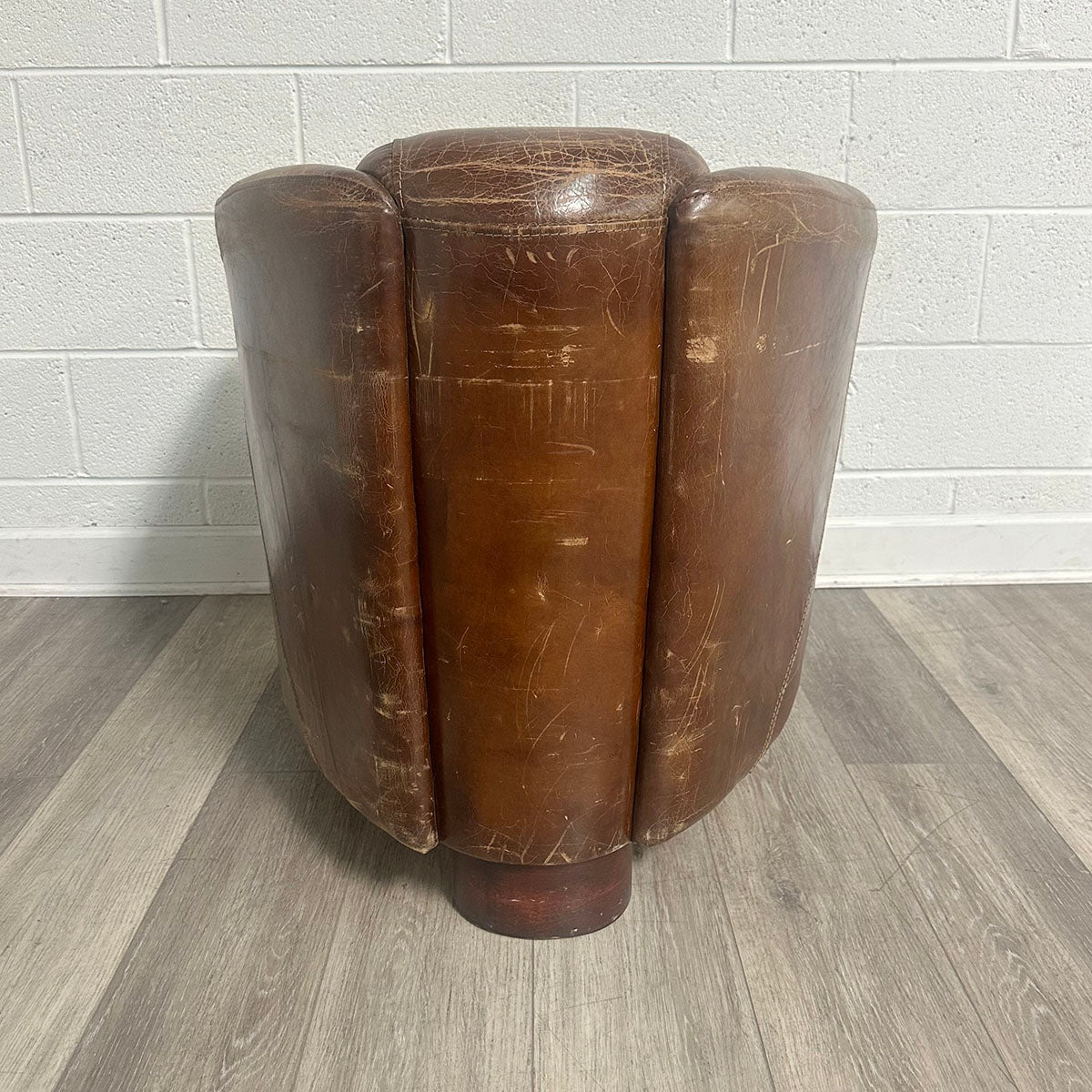Distressed Leather Club Chair