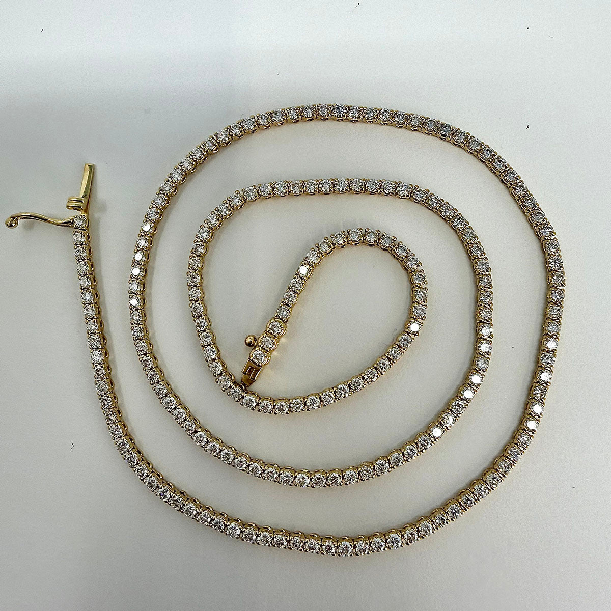 14K Yellow Gold 4.25 ct. Lab Grown Diamond Tennis Necklace