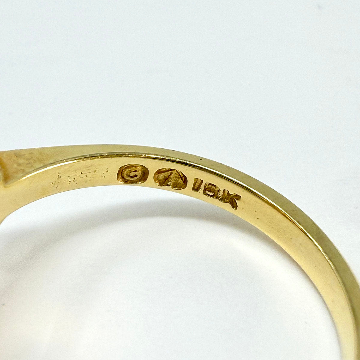 Jay Trillas 18K Gold Ring with Oval Orange Topaz and 6 Diamonds