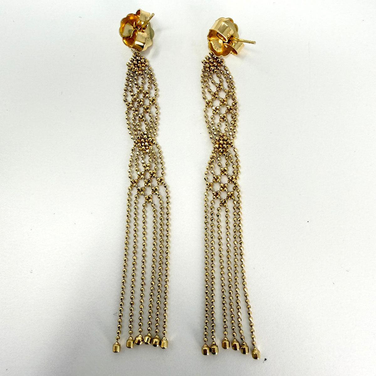14K Woven Tassel Earrings