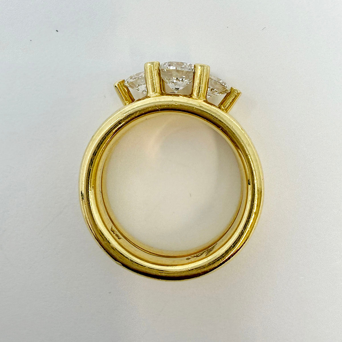 Whitney Boin Studio 18K Gold 3 Stone Diamond Ring