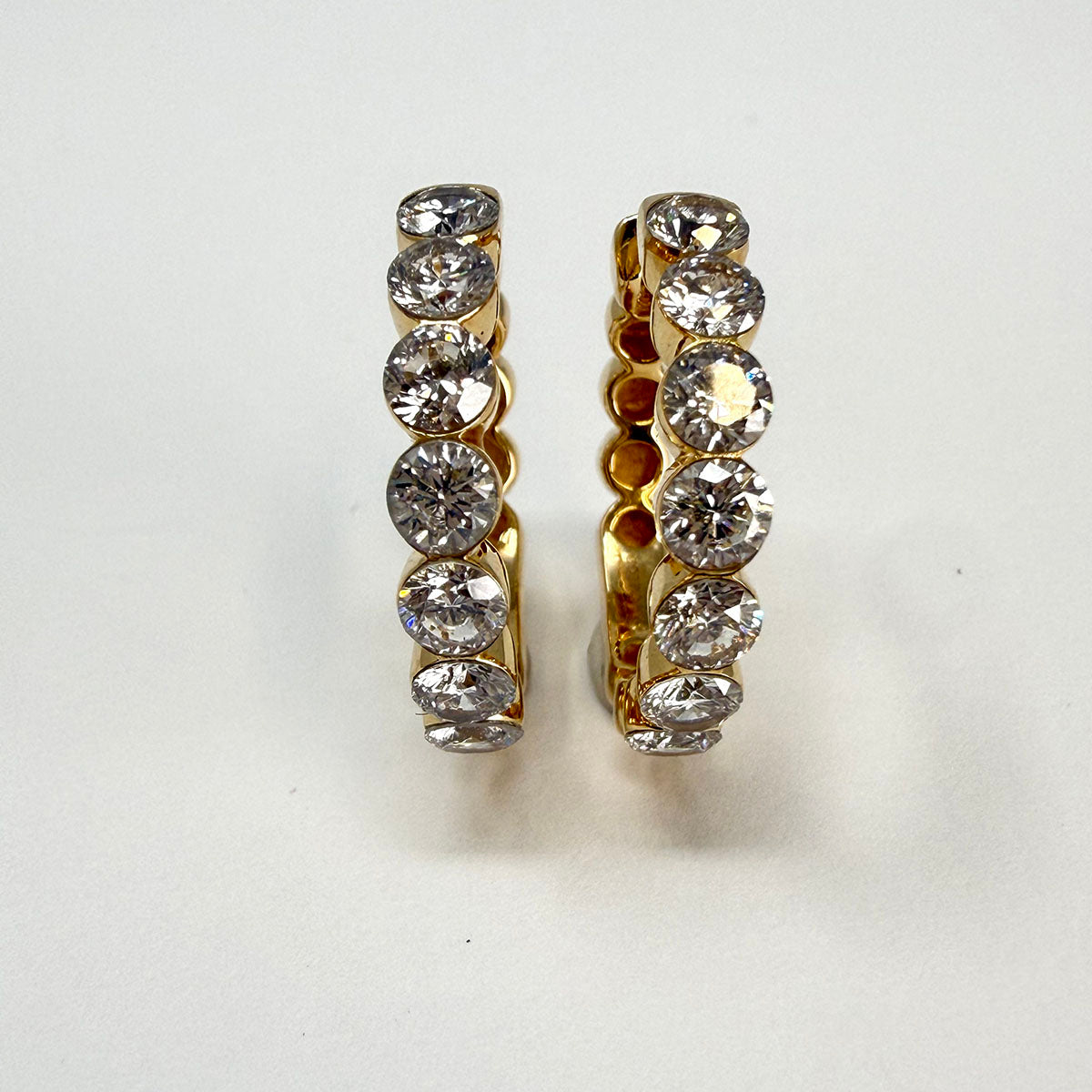 14K White Gold Lab Grown Diamond Hoop Earrings