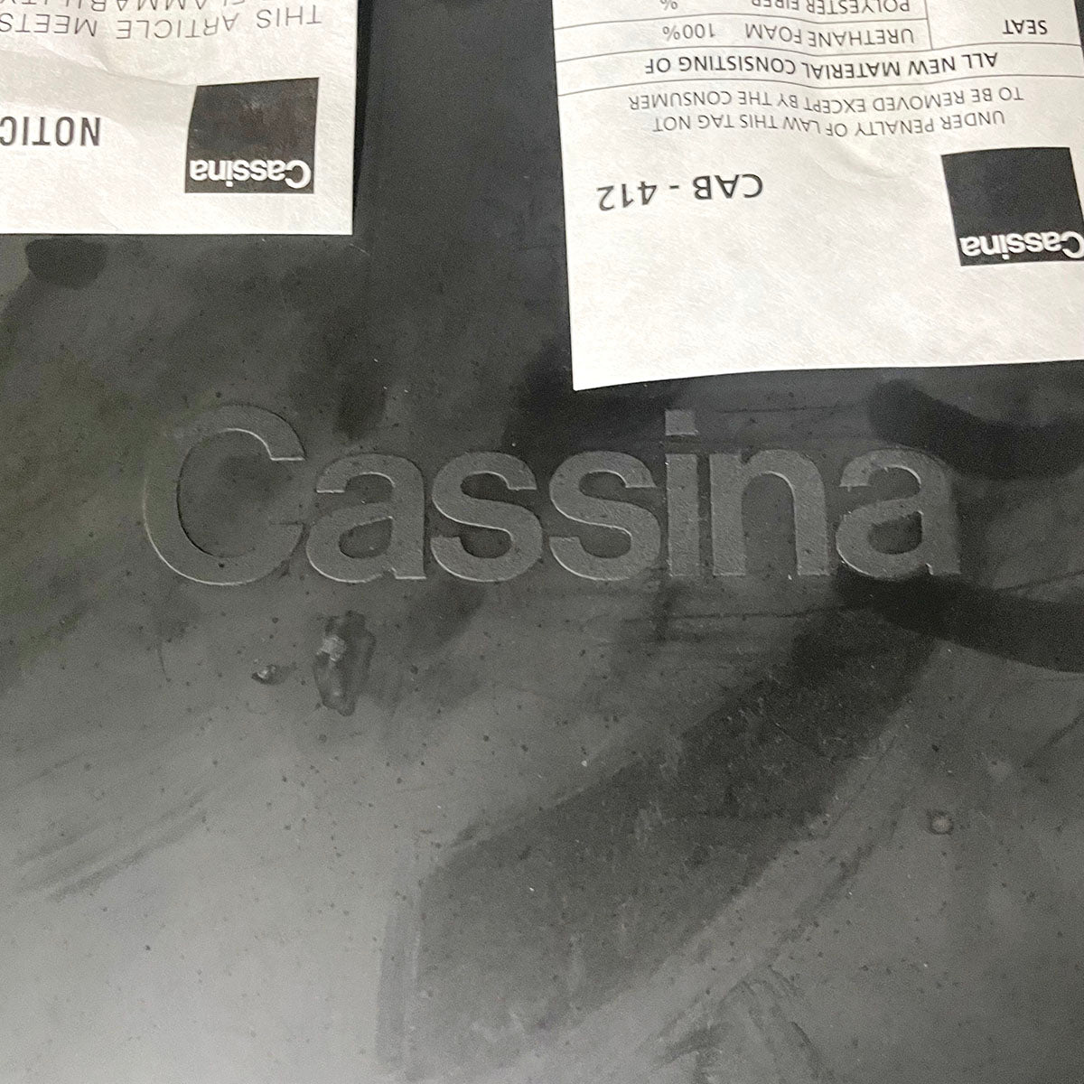 Set of 4 Grey Mario Bellini CAB 412 Leather  Dining Chairs for Cassina
