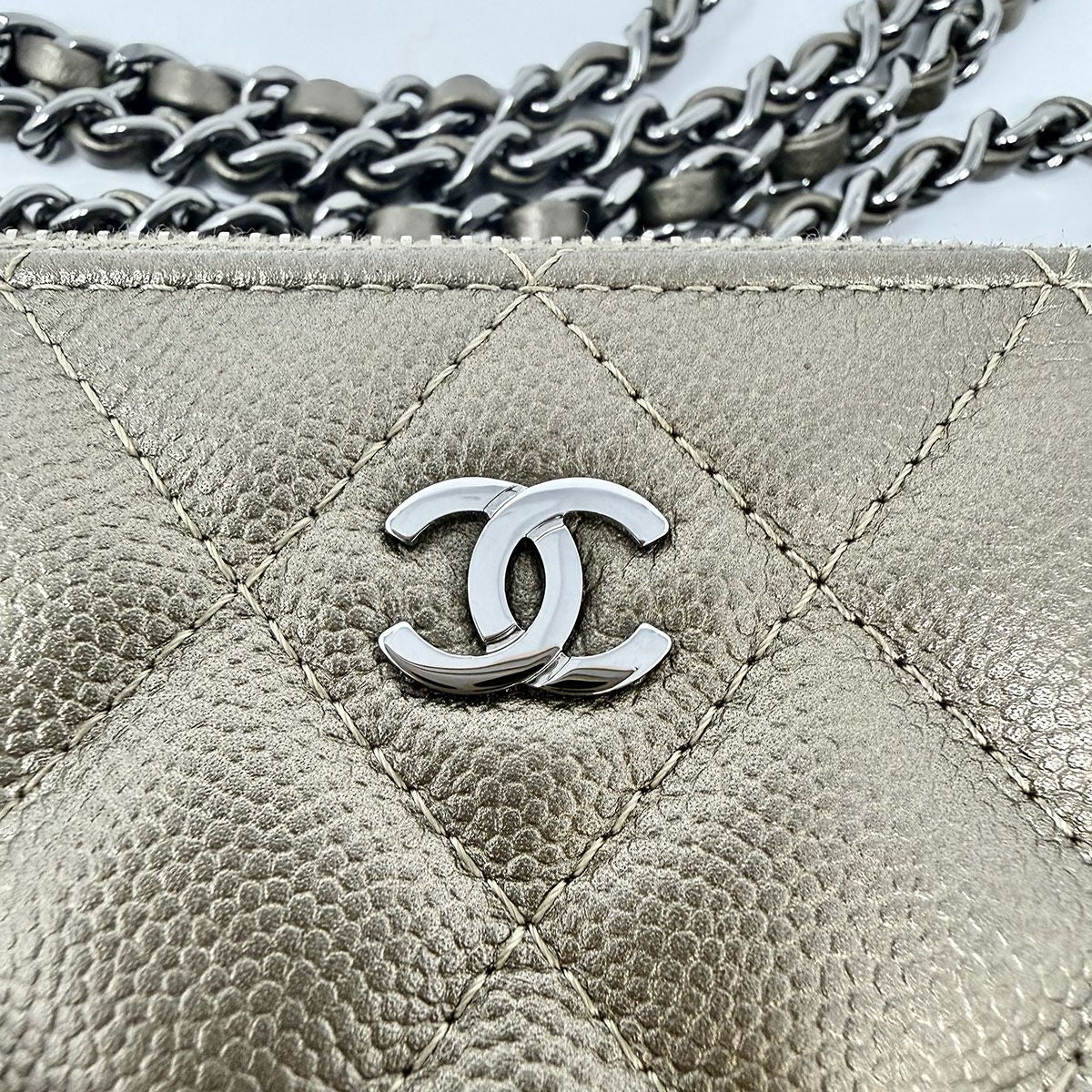 Chanel  Double Zip Clutch on Chain