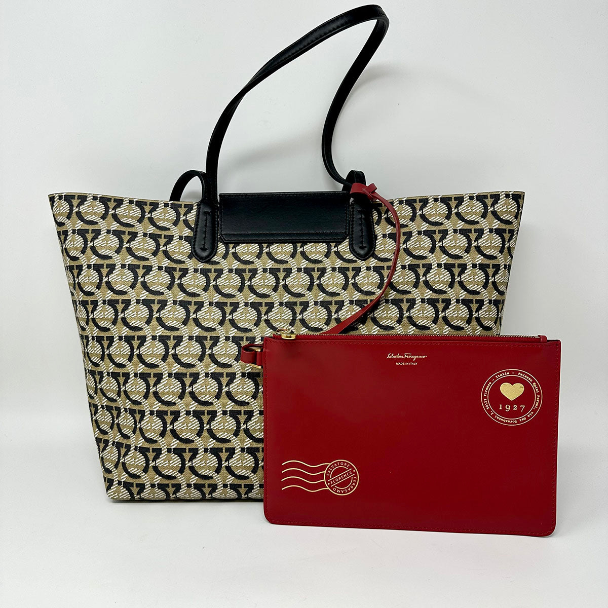 Salvatore Ferragamo Printed Gancino Tote