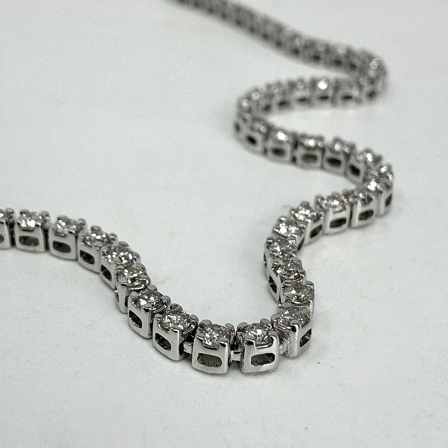 14K White Gold Lab Grown Diamond Tennis 7" Bracelet