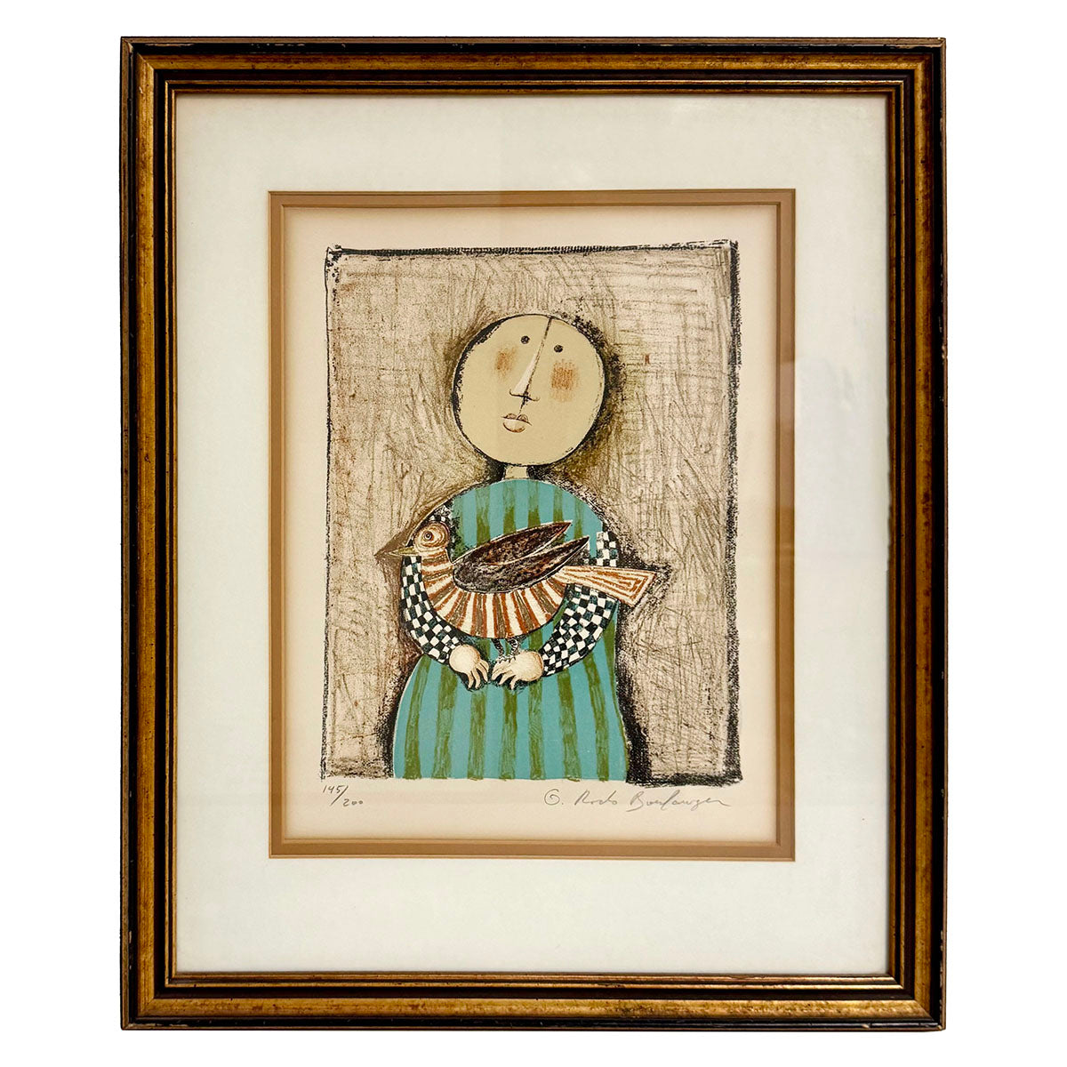 "Boy with Bird" Signed and Numbered 145/200