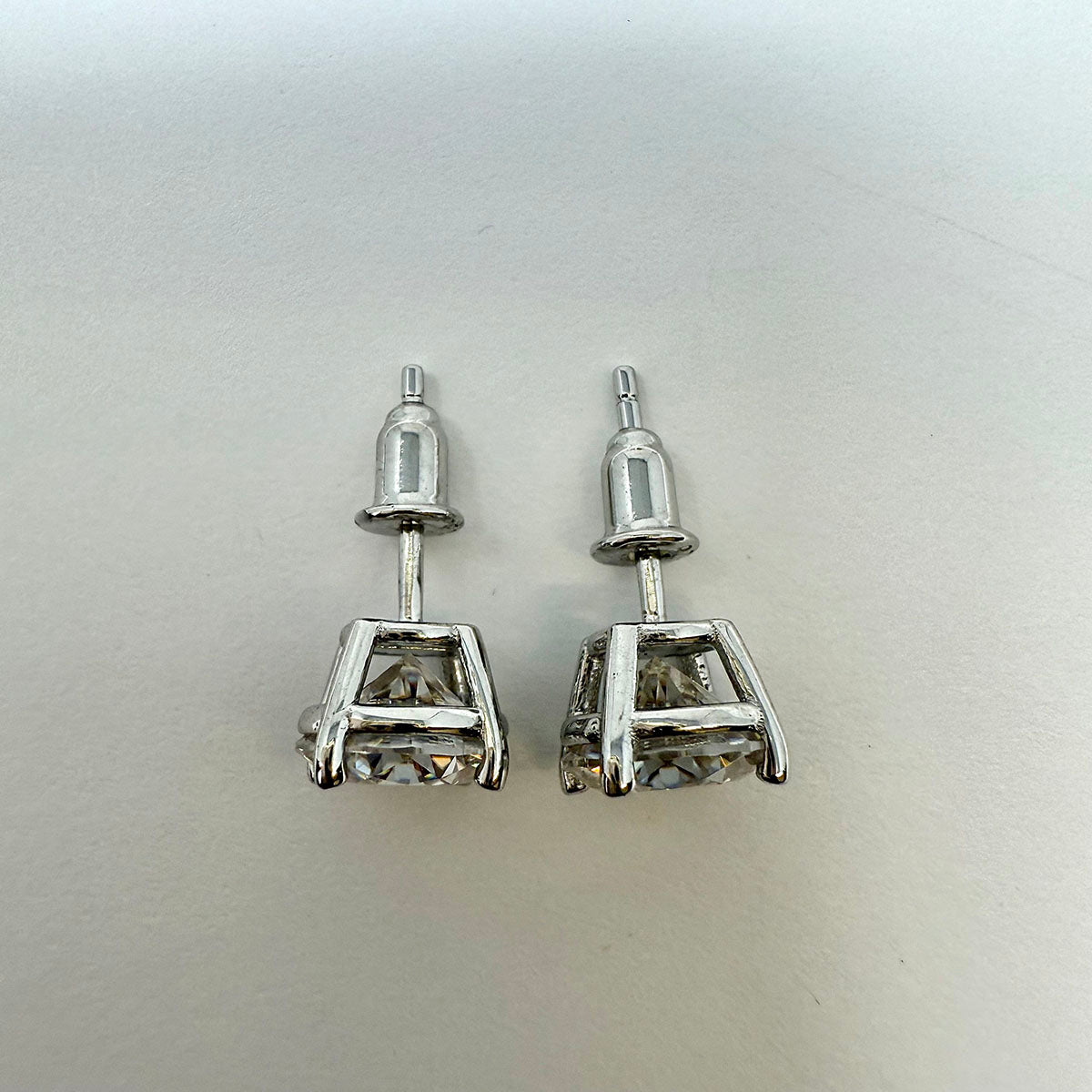 8mm Round Moissanite Stud Earrings