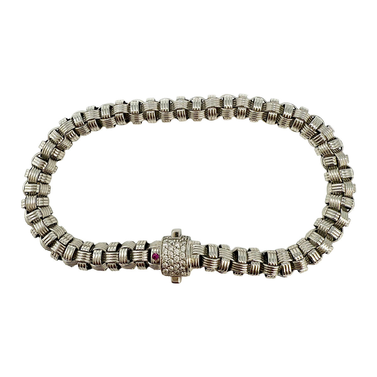 Roberto Coin 18K White Gold "Appassionato" Bracelet with Diamond Clasp