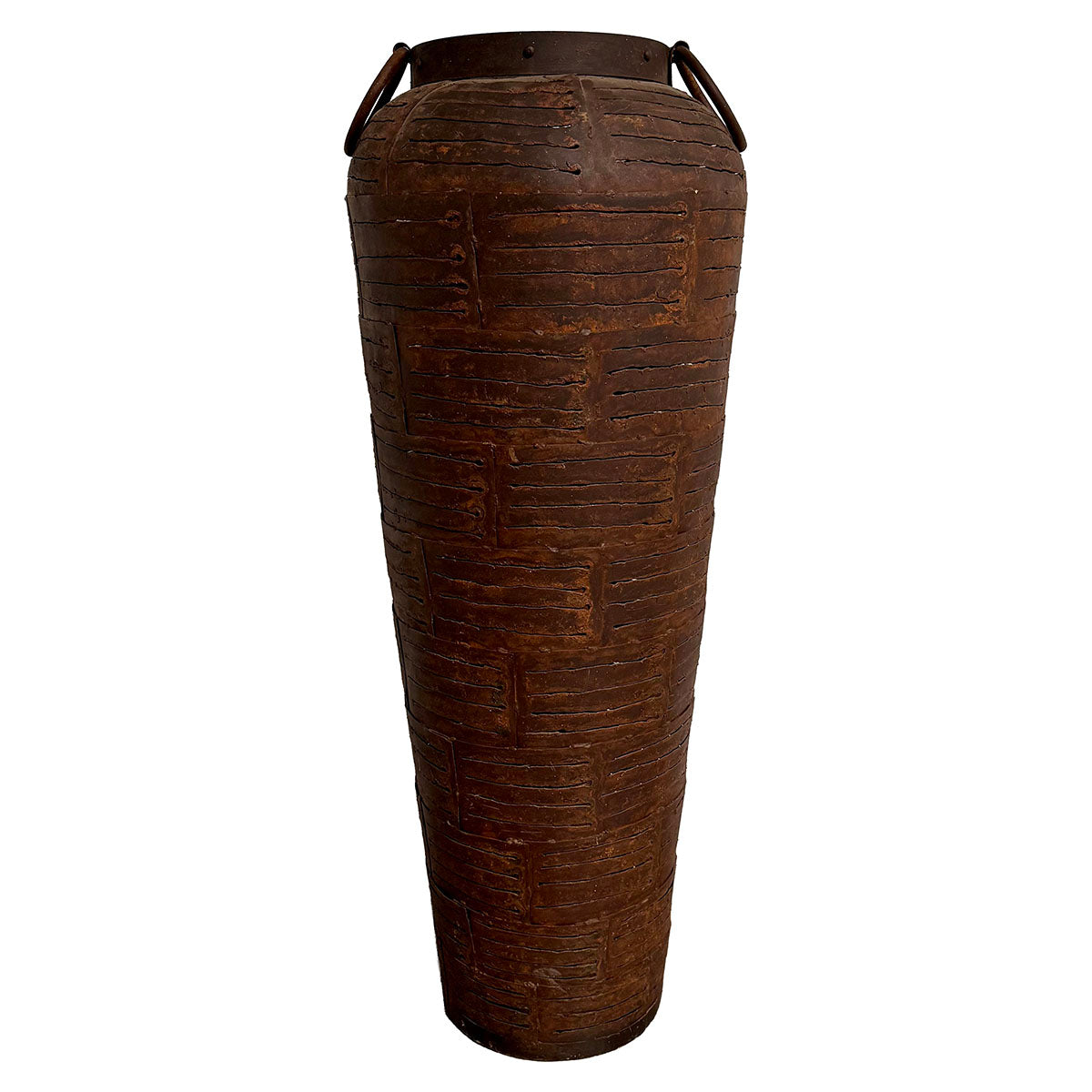 Large Latticework Metal Urn with 2 Handles