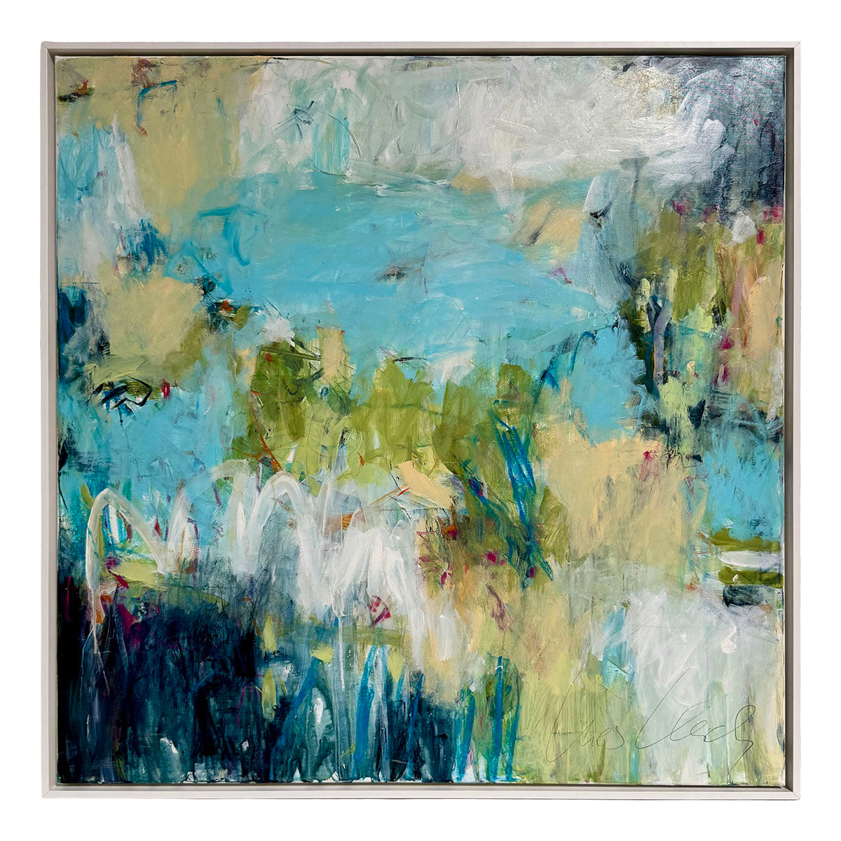 Framed Abstract Painting signed