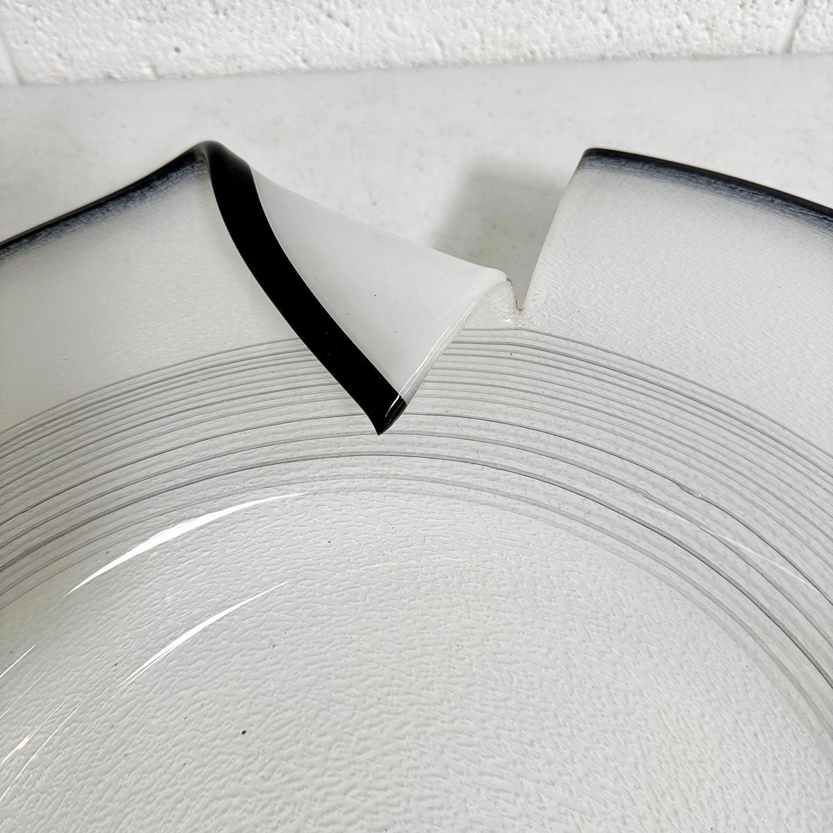 Art Glass Swirl Platter with Curled Edge