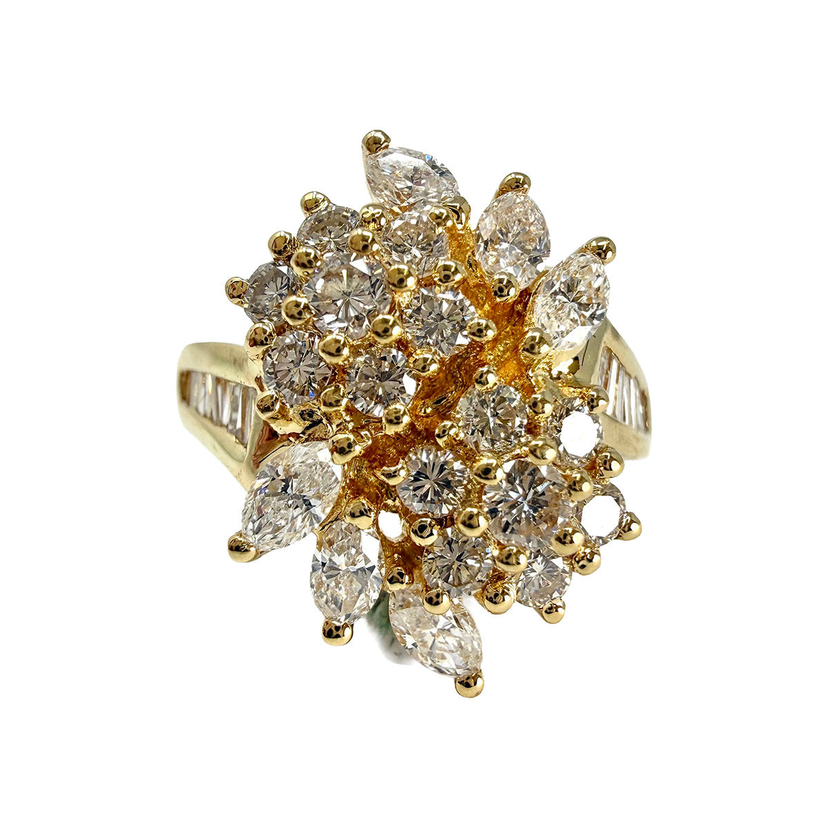18K Diamond Cluster Ring