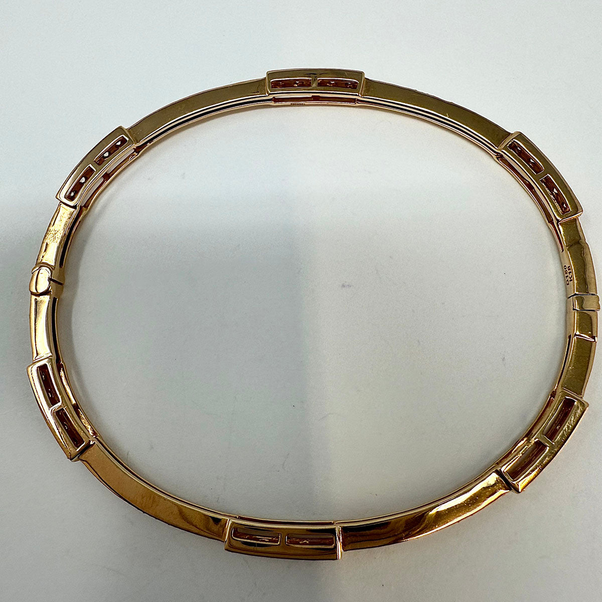 18K Rose Gold Hinged Bracelet with Diamond