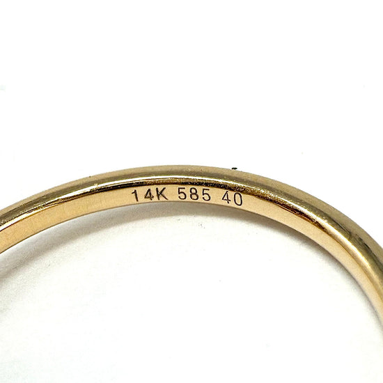 14K Rose Gold Ring with Triangular Shaped Pave Diamond Embellished Center Piece