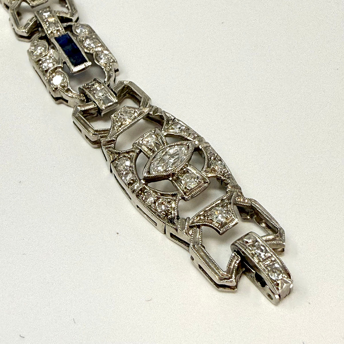 Art Deco Platinum  Sapphire and Diamond Bracelet