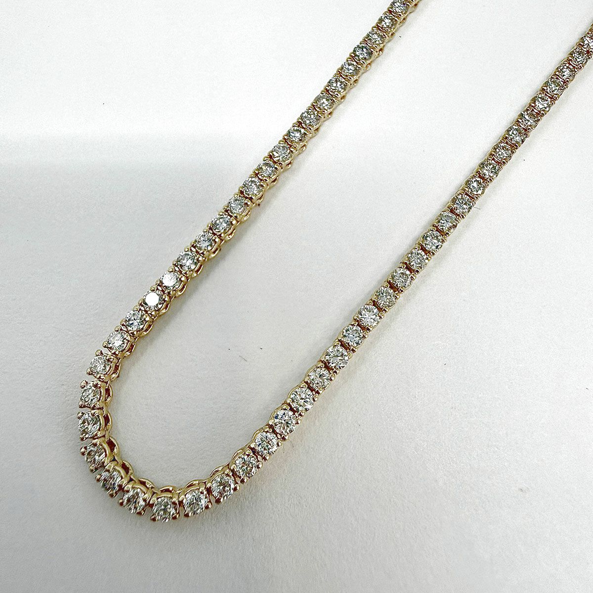 14K Yellow Gold 4.25 ct. Lab Grown Diamond Tennis Necklace