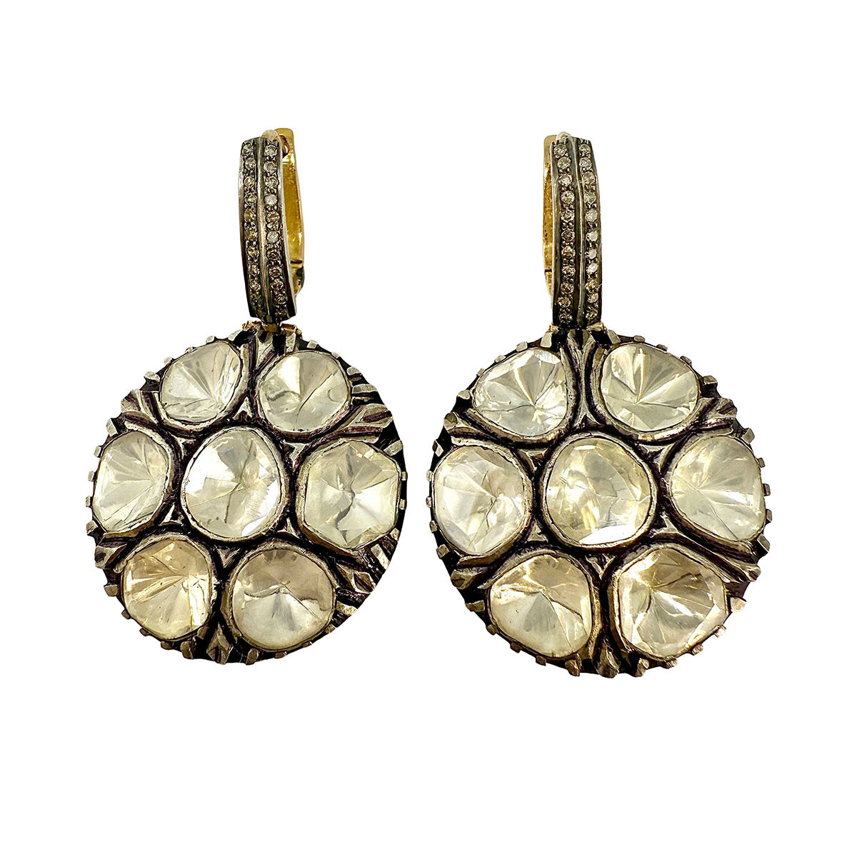 Dangle Earrings with Indian Diamonds