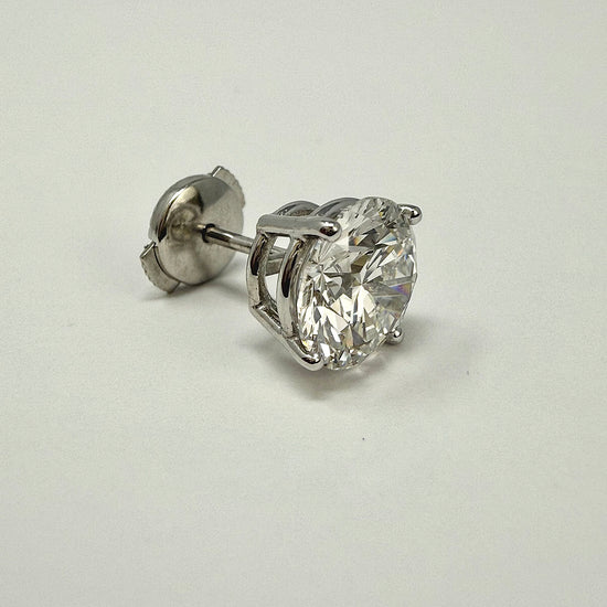 14K White Gold Lab Grown 4.07ct Diamond Stud Earrings