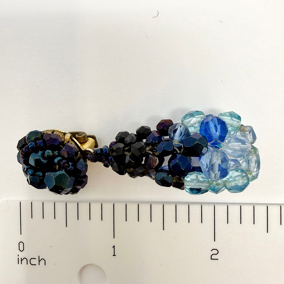 Coppola e Toppo Round Blue/Light Blue Beaded Drop Earrings