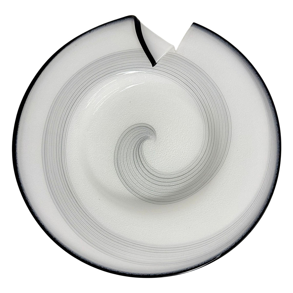 Art Glass Swirl Platter with Curled Edge