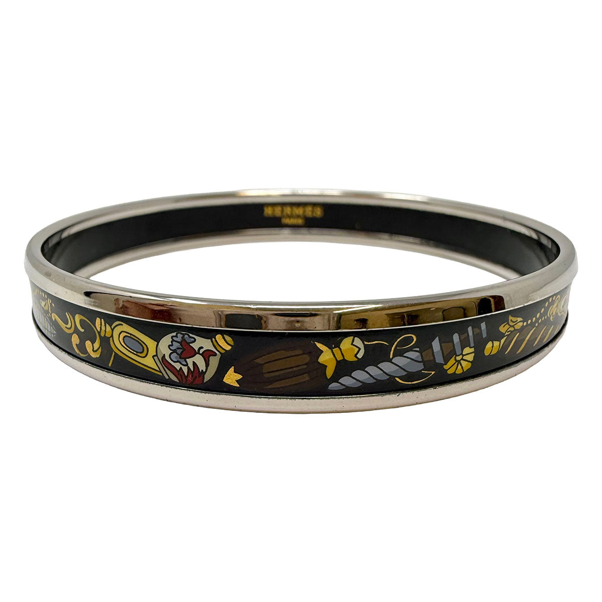 Hermes Narrow Enamel Bangle Bracelet