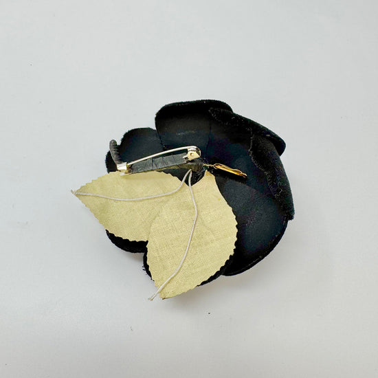 Chanel Vintage Velvet Camelia Brooch