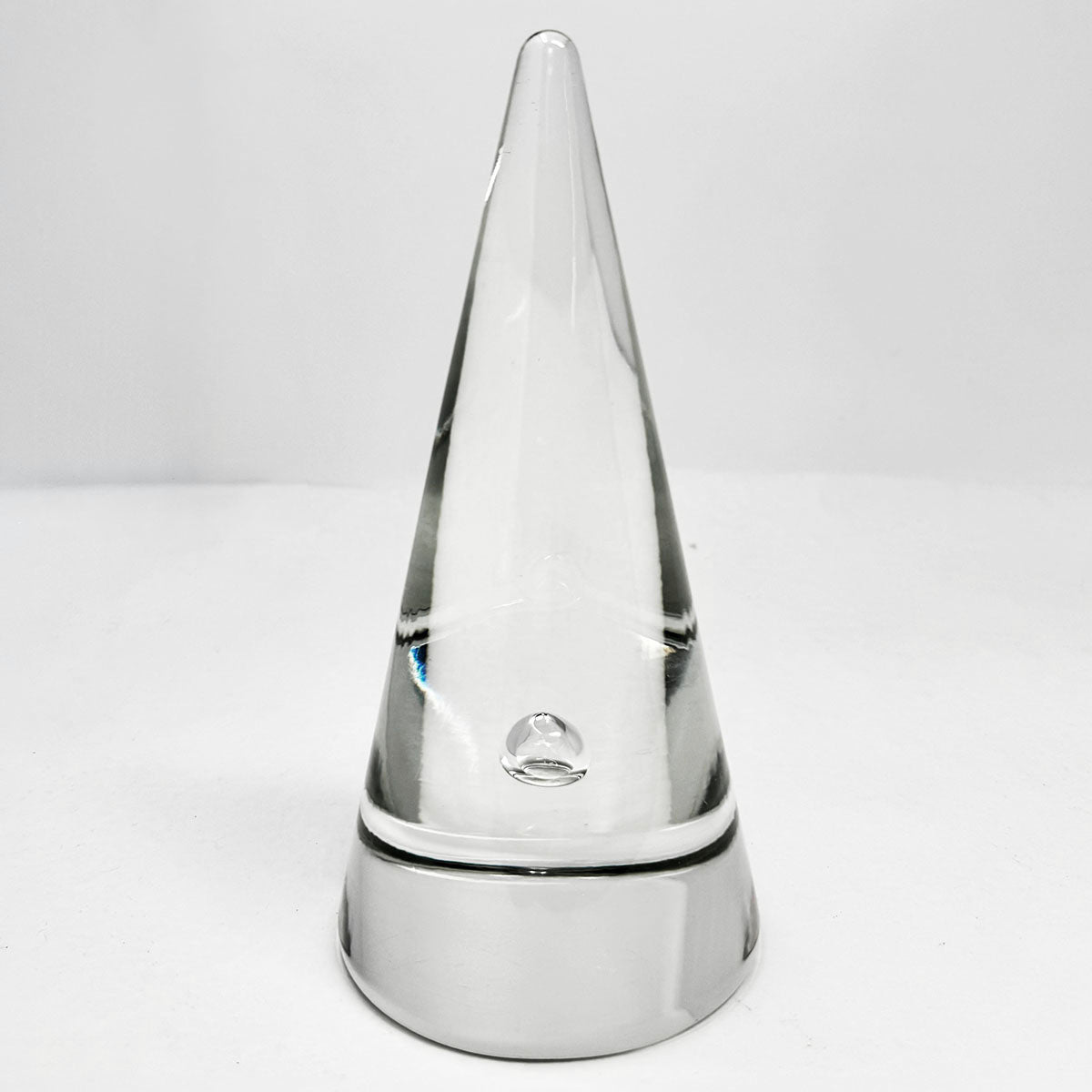 Art Glass Cone Sculpture, Signed