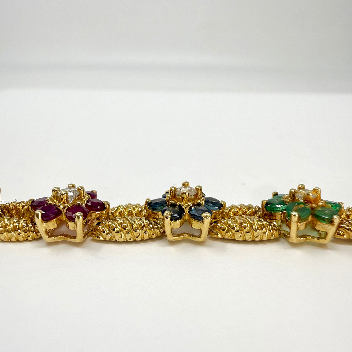14K Gold Ruby, Emerald, Sapphire and  Diamond Bracelet - appraisal